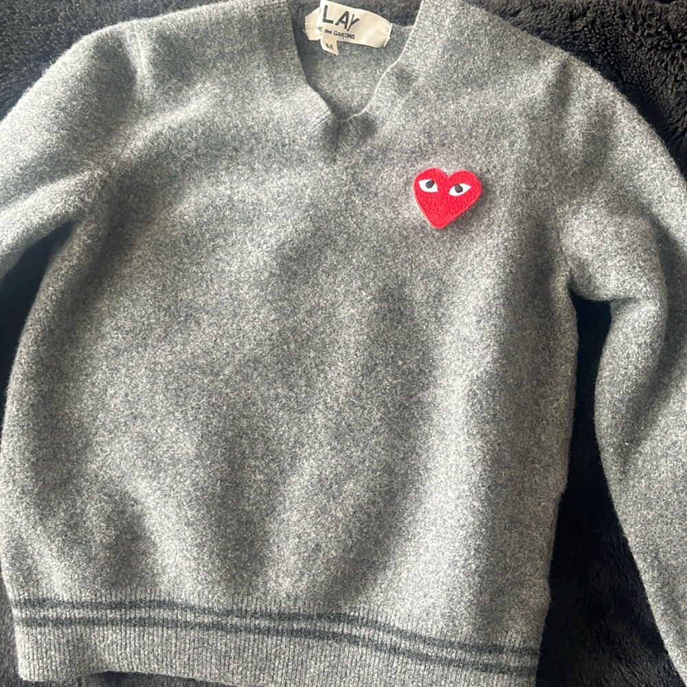 Comme des Garçons PLAY wool sweater grey kids